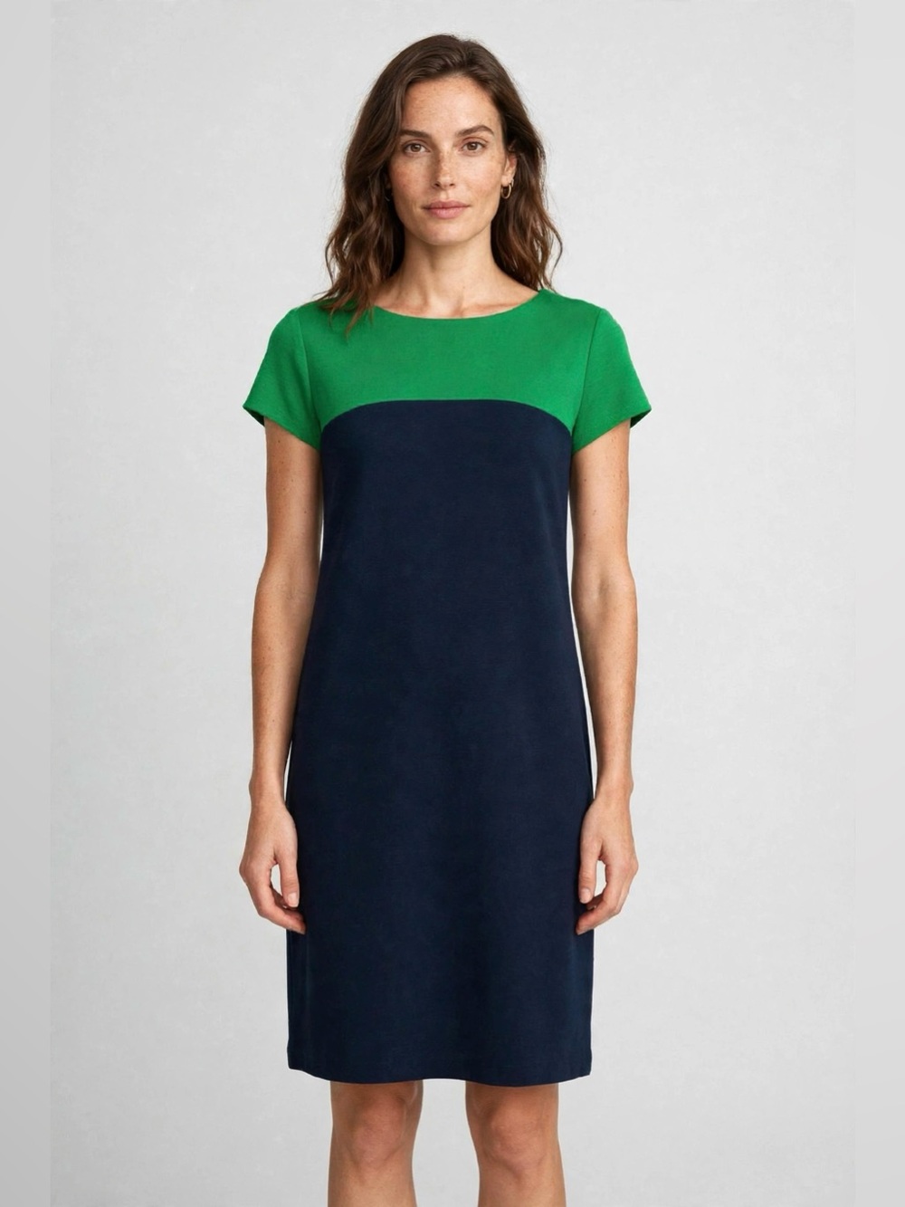 Tommy Hilfiger Green and Navy Short Sleeve Colorblock Tee